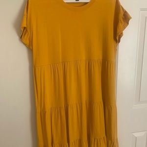 JCrew Gold Tiered Dress